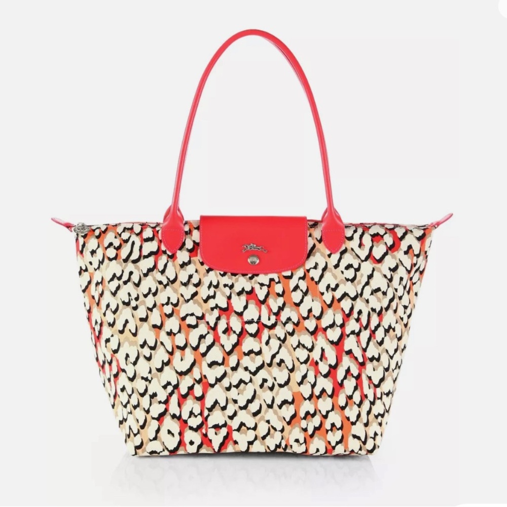 Longchamp Coral Le Pliage Panther Bag Large. Limited Edition. EUC / NWOT.